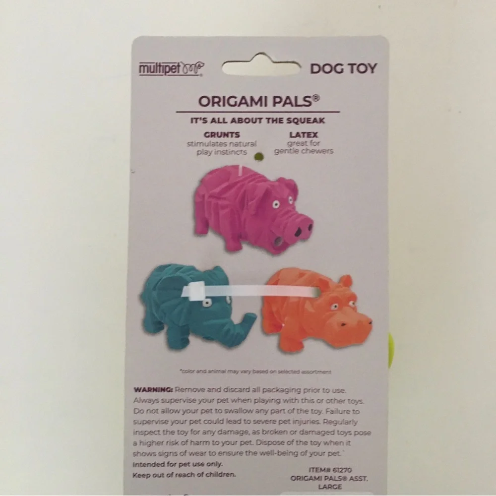 NEW Dog Toy Latex Green Elephant Grunt Noise for Large Pets | Multipet